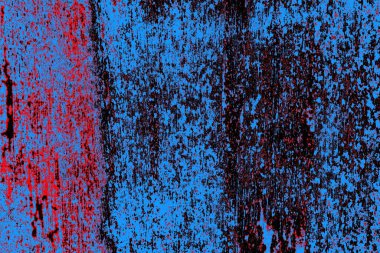 Kırmızı ve mavi renkli grungy duvar, desenli arka plan