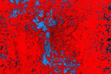 Kırmızı ve mavi renkli grungy duvar, desenli arka plan