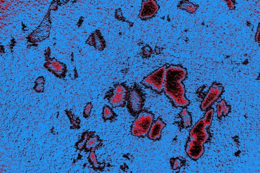 Kırmızı ve mavi renkli grungy duvar, desenli arka plan