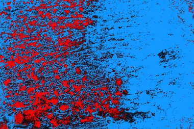 Kırmızı ve mavi renkli grungy duvar, desenli arka plan