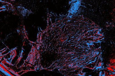 Kırmızı ve mavi renkli grungy duvar, desenli arka plan