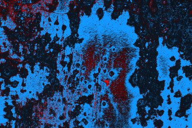 Kırmızı ve mavi renkli grungy duvar, desenli arka plan