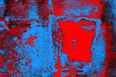 Kırmızı ve mavi renkli grungy duvar, desenli arka plan