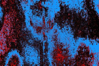 Kırmızı ve mavi renkli grungy duvar, desenli arka plan