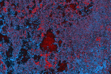 Kırmızı ve mavi renkli grungy duvar, desenli arka plan