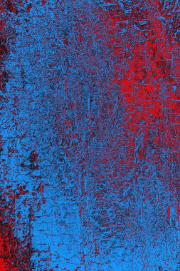 Kırmızı ve mavi renkli grungy duvar, desenli arka plan