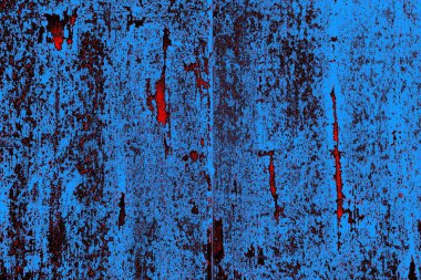 Kırmızı ve mavi renkli grungy duvar, desenli arka plan