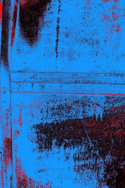 Kırmızı ve mavi renkli grungy duvar, desenli arka plan