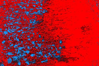 Kırmızı ve mavi renkli grungy duvar, desenli arka plan