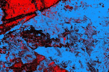 Kırmızı ve mavi renkli grungy duvar, desenli arka plan