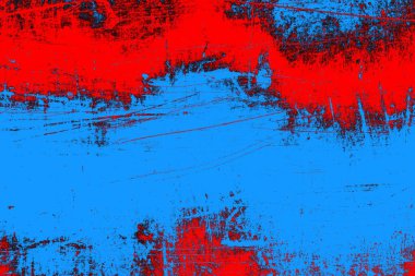 Kırmızı ve mavi renkli grungy duvar, desenli arka plan