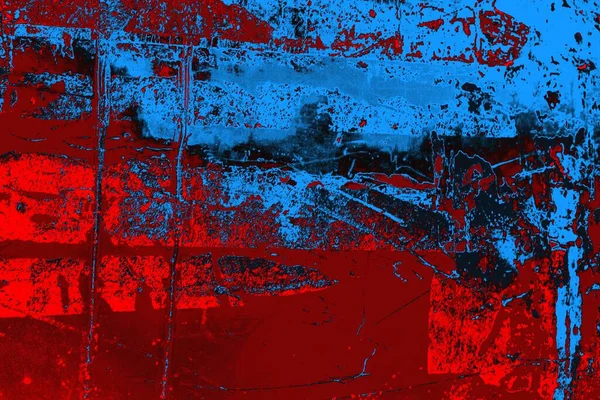 Kırmızı ve mavi renkli grungy duvar, desenli arka plan