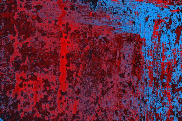 Kırmızı ve mavi renkli grungy duvar, desenli arka plan