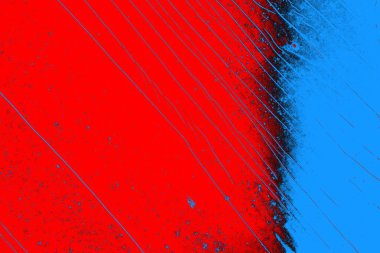 Kırmızı ve mavi renkli grungy duvar, desenli arka plan