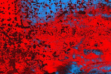 Kırmızı ve mavi renkli grungy duvar, desenli arka plan