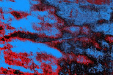 Kırmızı ve mavi renkli grungy duvar, desenli arka plan