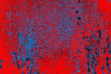 Kırmızı ve mavi renkli grungy duvar, desenli arka plan