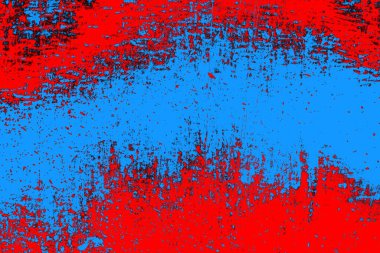 Kırmızı ve mavi renkli grungy duvar, desenli arka plan