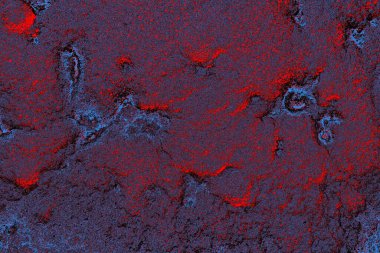 Kırmızı ve mavi renkli grungy duvar, desenli arka plan