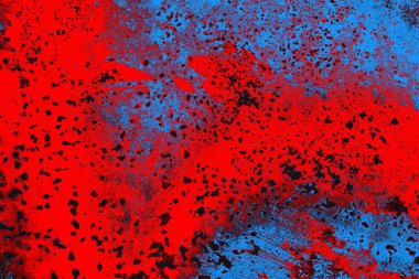 Kırmızı ve mavi renkli grungy duvar, desenli arka plan