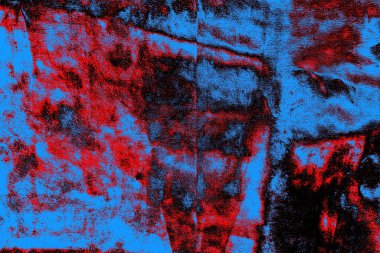 Kırmızı ve mavi renkli grungy duvar, desenli arka plan