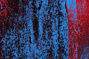 Kırmızı ve mavi renkli grungy duvar, desenli arka plan