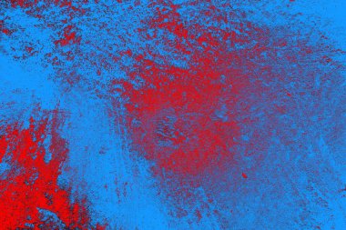 Kırmızı ve mavi renkli grungy duvar, desenli arka plan