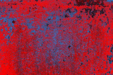 Kırmızı ve mavi renkli grungy duvar, desenli arka plan