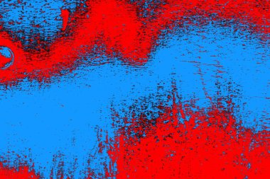 Kırmızı ve mavi renkli grungy duvar, desenli arka plan