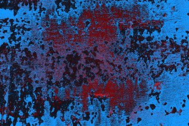 Kırmızı ve mavi renkli grungy duvar, desenli arka plan