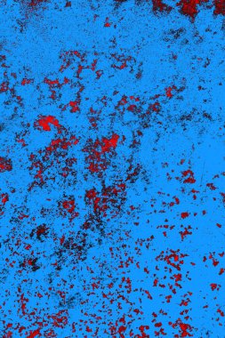 Kırmızı ve mavi renkli grungy duvar, desenli arka plan