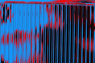 Kırmızı ve mavi renkli grungy duvar, desenli arka plan