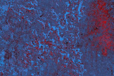 Kırmızı ve mavi renkli grungy duvar, desenli arka plan