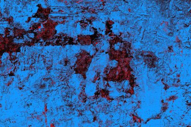 Kırmızı ve mavi renkli grungy duvar, desenli arka plan