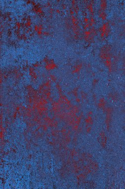 Kırmızı ve mavi renkli grungy duvar, desenli arka plan