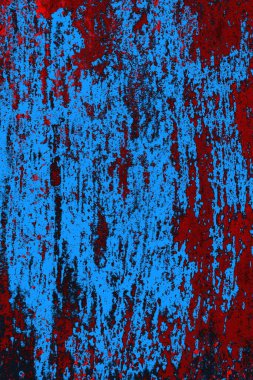 Kırmızı ve mavi renkli grungy duvar, desenli arka plan