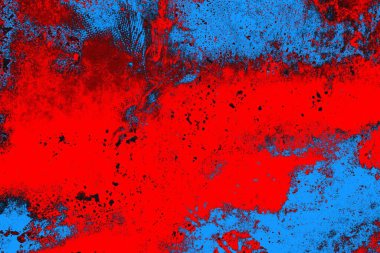 Kırmızı ve mavi renkli grungy duvar, desenli arka plan