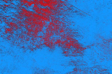 Kırmızı ve mavi renkli grungy duvar, desenli arka plan