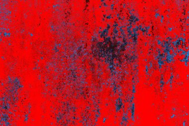 Kırmızı ve mavi renkli grungy duvar, desenli arka plan