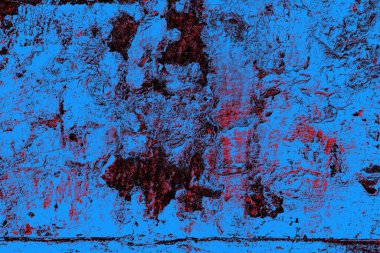 Kırmızı ve mavi renkli grungy duvar, desenli arka plan