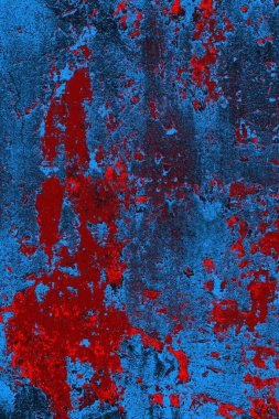 Kırmızı ve mavi renkli grungy duvar, desenli arka plan
