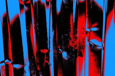 Kırmızı ve mavi renkli grungy duvar, desenli arka plan