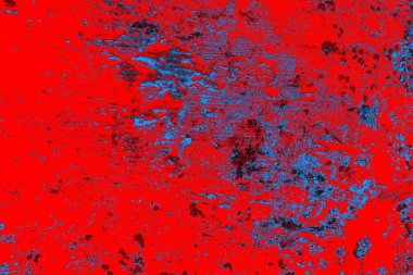 Kırmızı ve mavi renkli grungy duvar, desenli arka plan
