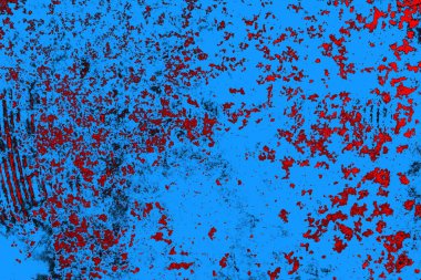 Kırmızı ve mavi renkli grungy duvar, desenli arka plan