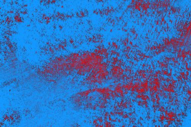 Kırmızı ve mavi renkli grungy duvar, desenli arka plan