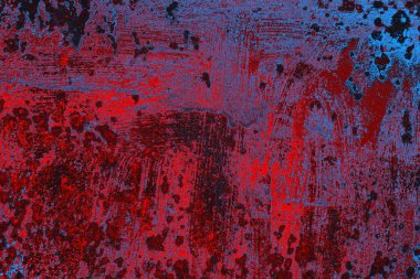 Kırmızı ve mavi renkli grungy duvar, desenli arka plan