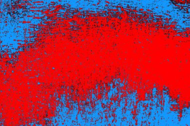 Kırmızı ve mavi renkli grungy duvar, desenli arka plan