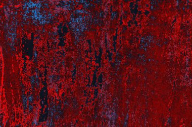 Kırmızı ve mavi renkli grungy duvar, desenli arka plan