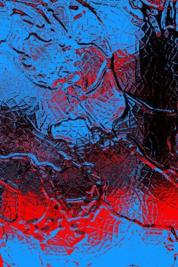 Kırmızı ve mavi renkli grungy duvar, desenli arka plan