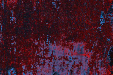 Kırmızı ve mavi renkli grungy duvar, desenli arka plan